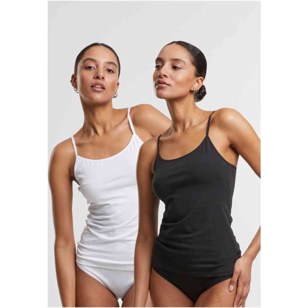 Urban Classics - Basic Cotton 2Pack Tanktop - Black/White
